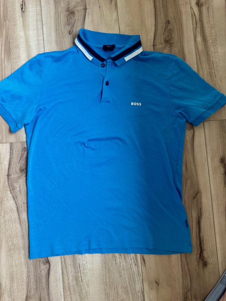 Boss T Shirt Polo Mens S Blue Short Sleeve Classic Collar